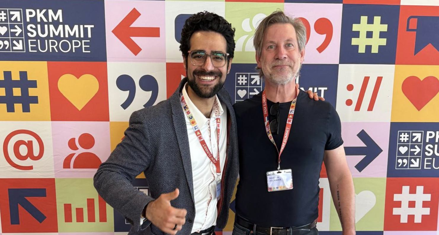 Aria Khodaverdi and Martijn Aslander at PKM Summit Europe 2026